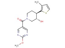 (3S*,4R*)-1-[(2-methoxypyrimidin-5-yl)carbonyl]-4-(3-methyl-2-thienyl)piperidin-3-ol
