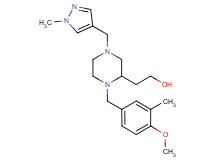 2-{1-(4-methoxy-3-methylbenzyl)-4-[(1-methyl-1H-pyrazol-4-yl)methyl]-2-piperazinyl}ethanol
