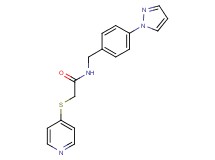 N-[4-(1H-pyrazol-1-yl)benzyl]-2-(pyridin-4-ylthio)acetamide