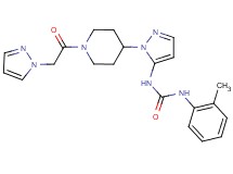 N-(2-methylphenyl)-N'-{1-[1-(1H-pyrazol-1-ylacetyl)-4-piperidinyl]-1H-pyrazol-5-yl}urea