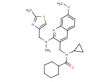 N-cyclopropyl-N-[(7-methoxy-2-{methyl[(2-methyl-1,3-thiazol-4-yl)methyl]amino}-3-quinolinyl)methyl]cyclohexanecarboxamide
