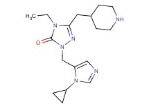 2-[(1-cyclopropyl-1H-imidazol-5-yl)methyl]-4-ethyl-5-(4-piperidinylmethyl)-2,4-dihydro-3H-1,2,4-triazol-3-one dihydrochloride
