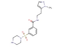 N-[2-(1-methyl-1H-pyrazol-5-yl)ethyl]-3-(piperazin-1-ylsulfonyl)benzamide