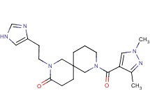 8-[(1,3-dimethyl-1H-pyrazol-4-yl)carbonyl]-2-[2-(1H-imidazol-4-yl)ethyl]-2,8-diazaspiro[5.5]undecan-3-one