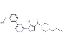 4-(3-methoxyphenyl)-2-{5-methyl-4-[(4-propyl-1-piperazinyl)carbonyl]-1H-pyrazol-1-yl}pyrimidine