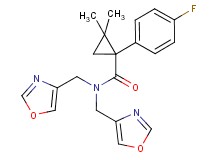 1-(4-fluorophenyl)-2,2-dimethyl-N,N-bis(1,3-oxazol-4-ylmethyl)cyclopropanecarboxamide