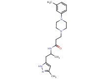 N-[1-methyl-2-(3-methyl-1H-pyrazol-5-yl)ethyl]-3-[4-(3-methylphenyl)-1-piperazinyl]propanamide