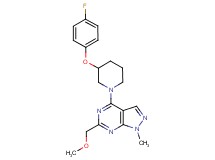 4-[3-(4-fluorophenoxy)-1-piperidinyl]-6-(methoxymethyl)-1-methyl-1H-pyrazolo[3,4-d]pyrimidine