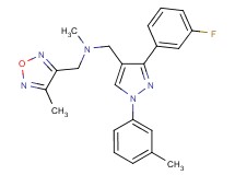 1-[3-(3-fluorophenyl)-1-(3-methylphenyl)-1H-pyrazol-4-yl]-N-methyl-N-[(4-methyl-1,2,5-oxadiazol-3-yl)methyl]methanamine