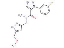3-(3-fluorophenyl)-N-{[5-(methoxymethyl)-1H-pyrazol-3-yl]methyl}-N-methyl-1H-pyrazole-4-carboxamide