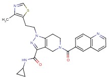 N-cyclopropyl-1-[2-(4-methyl-1,3-thiazol-5-yl)ethyl]-5-(6-quinolinylcarbonyl)-4,5,6,7-tetrahydro-1H-pyrazolo[4,3-c]pyridine-3-carboxamide