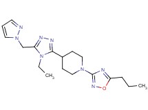 4-[4-ethyl-5-(1H-pyrazol-1-ylmethyl)-4H-1,2,4-triazol-3-yl]-1-(5-propyl-1,2,4-oxadiazol-3-yl)piperidine