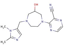 3-{4-[(1,2-dimethyl-1H-imidazol-5-yl)methyl]-6-hydroxy-1,4-diazepan-1-yl}pyrazine-2-carbonitrile