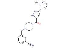 3-[(4-{[3-(1-methyl-1H-pyrrol-2-yl)-1H-pyrazol-5-yl]carbonyl}-1-piperazinyl)methyl]benzonitrile