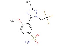 4-methoxy-3-[3-methyl-1-(2,2,2-trifluoroethyl)-1H-1,2,4-triazol-5-yl]benzenesulfonamide