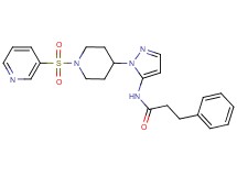 3-phenyl-N-{1-[1-(3-pyridinylsulfonyl)-4-piperidinyl]-1H-pyrazol-5-yl}propanamide