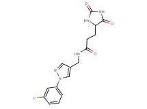3-(2,5-dioxo-4-imidazolidinyl)-N-{[1-(3-fluorophenyl)-1H-pyrazol-4-yl]methyl}propanamide