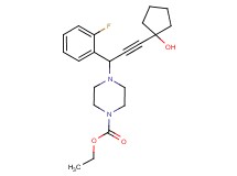 ethyl 4-[1-(2-fluorophenyl)-3-(1-hydroxycyclopentyl)prop-2-yn-1-yl]piperazine-1-carboxylate