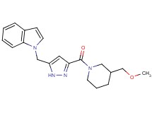 1-[(3-{[3-(methoxymethyl)-1-piperidinyl]carbonyl}-1H-pyrazol-5-yl)methyl]-1H-indole