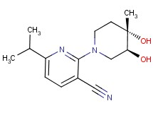 2-[(3S*,4S*)-3,4-dihydroxy-4-methylpiperidin-1-yl]-6-isopropylnicotinonitrile