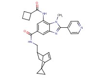 7-[(cyclobutylcarbonyl)amino]-1-methyl-2-(4-pyridinyl)-N-(spiro[bicyclo[2.2.1]heptane-7,1'-cyclopropane]-5-en-2-ylmethyl)-1H-benzimidazole-5-carboxamide