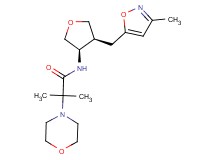 2-methyl-N-{(3R*,4S*)-4-[(3-methylisoxazol-5-yl)methyl]tetrahydrofuran-3-yl}-2-morpholin-4-ylpropanamide