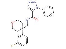N-{[4-(3-fluorophenyl)tetrahydro-2H-pyran-4-yl]methyl}-1-phenyl-1H-1,2,3-triazole-5-carboxamide