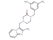 1-(3,5-dimethylbenzyl)-4-[(2-methylimidazo[1,2-a]pyridin-3-yl)methyl]-2-piperazinone