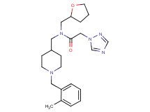 N-{[1-(2-methylbenzyl)-4-piperidinyl]methyl}-N-(tetrahydro-2-furanylmethyl)-2-(1H-1,2,4-triazol-1-yl)acetamide