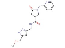 N-{[5-(methoxymethyl)-1H-pyrazol-3-yl]methyl}-5-oxo-1-(2-pyridinylmethyl)-3-pyrrolidinecarboxamide