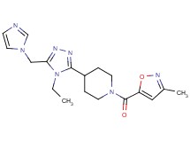 4-[4-ethyl-5-(1H-imidazol-1-ylmethyl)-4H-1,2,4-triazol-3-yl]-1-[(3-methylisoxazol-5-yl)carbonyl]piperidine