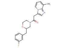 3-{2-[2-(3-fluorobenzyl)-4-morpholinyl]-2-oxoethyl}-8-methylimidazo[1,2-a]pyridine