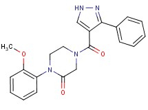1-(2-methoxyphenyl)-4-[(3-phenyl-1H-pyrazol-4-yl)carbonyl]-2-piperazinone