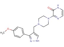 3-(4-{[3-(4-methoxyphenyl)-1H-pyrazol-4-yl]methyl}piperazin-1-yl)pyrazin-2(1H)-one