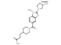 3-[1-({2-[(3S)-3-hydroxy-1-pyrrolidinyl]-1-methyl-1H-benzimidazol-5-yl}carbonyl)-4-piperidinyl]propanamide