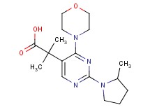 2-methyl-2-[2-(2-methylpyrrolidin-1-yl)-4-morpholin-4-ylpyrimidin-5-yl]propanoic acid
