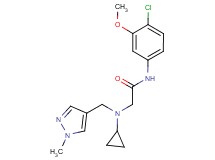 N-(4-chloro-3-methoxyphenyl)-2-{cyclopropyl[(1-methyl-1H-pyrazol-4-yl)methyl]amino}acetamide