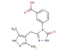 3-{3-[(3,5-dimethyl-1H-pyrazol-4-yl)methyl]-5-oxo-1,5-dihydro-4H-1,2,4-triazol-4-yl}benzoic acid