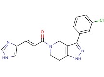 3-(3-chlorophenyl)-5-[(2E)-3-(1H-imidazol-4-yl)prop-2-enoyl]-4,5,6,7-tetrahydro-1H-pyrazolo[4,3-c]pyridine