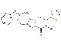 N-methyl-5-[(2-methyl-1H-benzimidazol-1-yl)methyl]-N-[1-(1,3-thiazol-2-yl)ethyl]isoxazole-3-carboxamide