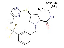 (4S)-N-isopropyl-4-[(4-methyl-2-pyrimidinyl)thio]-1-[3-(trifluoromethyl)benzyl]-L-prolinamide