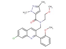 N-{[7-chloro-2-(2-methoxyphenyl)-3-quinolinyl]methyl}-N-(2-methoxyethyl)-1,3-dimethyl-1H-pyrazole-5-carboxamide