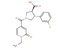 (3S*,4R*)-1-[(1-ethyl-2-oxo-1,2-dihydropyridin-4-yl)carbonyl]-4-(3-fluorophenyl)pyrrolidine-3-carboxylic acid