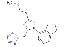 2-{[1-(2,3-dihydro-1H-inden-4-yl)-3-(2-methoxyethyl)-1H-1,2,4-triazol-5-yl]methyl}-2H-1,2,3-triazole