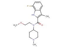 7-fluoro-N-(2-methoxyethyl)-3-methyl-N-(1-methylpiperidin-4-yl)-1H-indole-2-carboxamide
