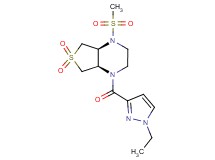 (4aS*,7aR*)-1-[(1-ethyl-1H-pyrazol-3-yl)carbonyl]-4-(methylsulfonyl)octahydrothieno[3,4-b]pyrazine 6,6-dioxide