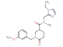 N-[(1-ethyl-1H-imidazol-2-yl)methyl]-1-(3-methoxybenzyl)-N-methyl-6-oxo-3-piperidinecarboxamide