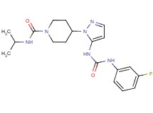 4-[5-({[(3-fluorophenyl)amino]carbonyl}amino)-1H-pyrazol-1-yl]-N-isopropyl-1-piperidinecarboxamide