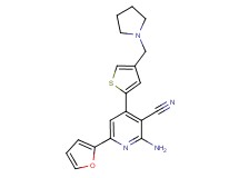 2-amino-6-(2-furyl)-4-[4-(pyrrolidin-1-ylmethyl)-2-thienyl]nicotinonitrile