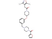 1-[3-({1-[(3,5-dimethyl-4-isoxazolyl)acetyl]-4-piperidinyl}oxy)benzyl]-4-(2-furoyl)piperazine
